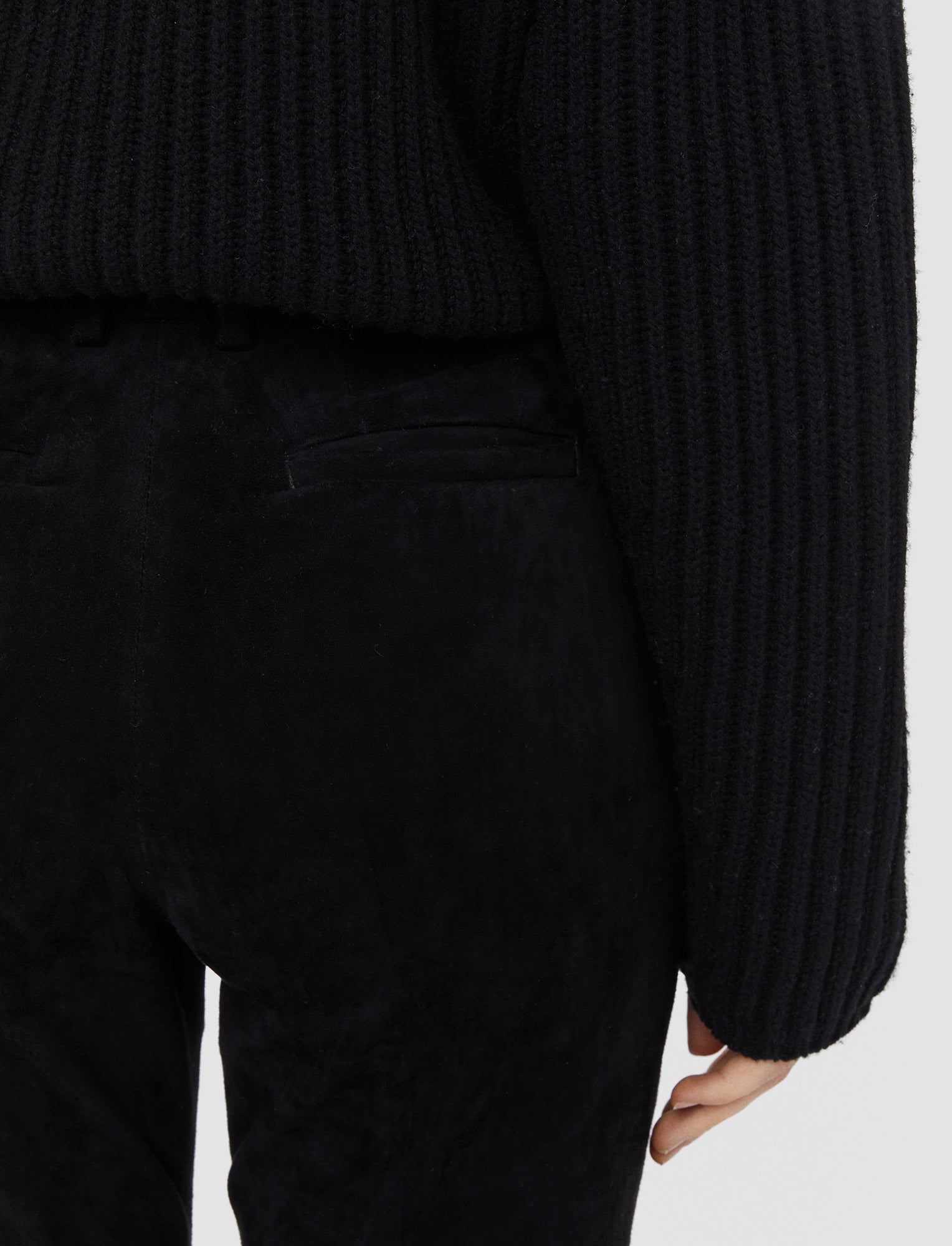 black-suede-stretch-coleman-trousers-JOSEPH