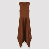 Brown Knit Weave Plissé Dera Dress - Joseph