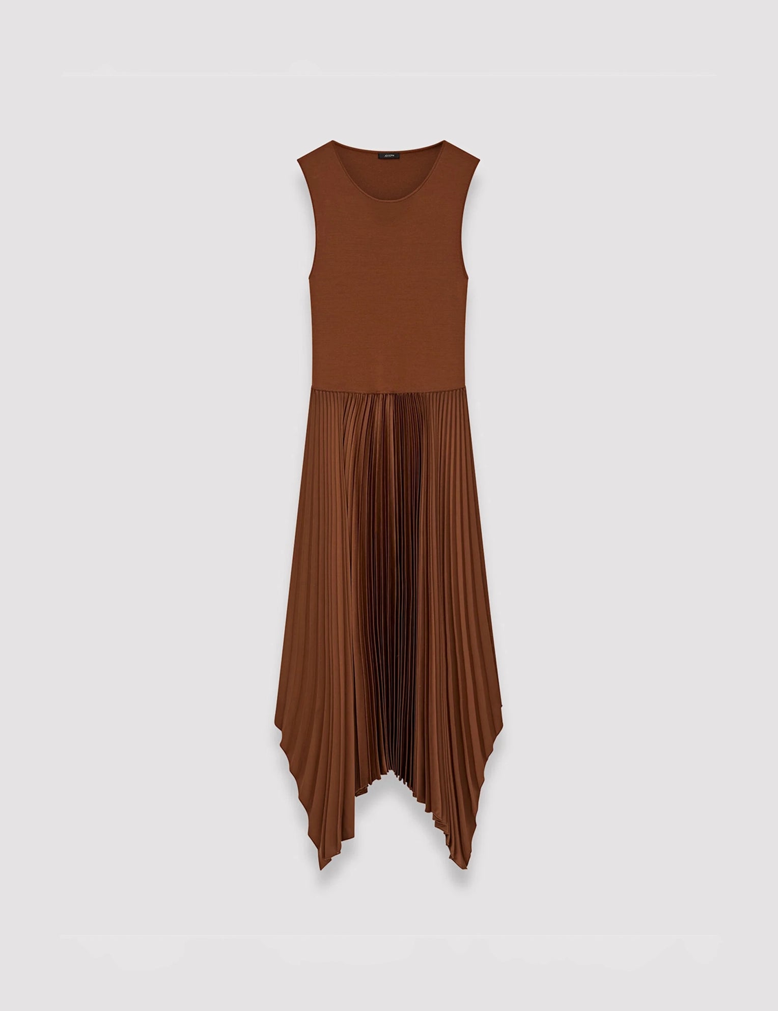 Brown Knit Weave Plissé Dera Dress - Joseph