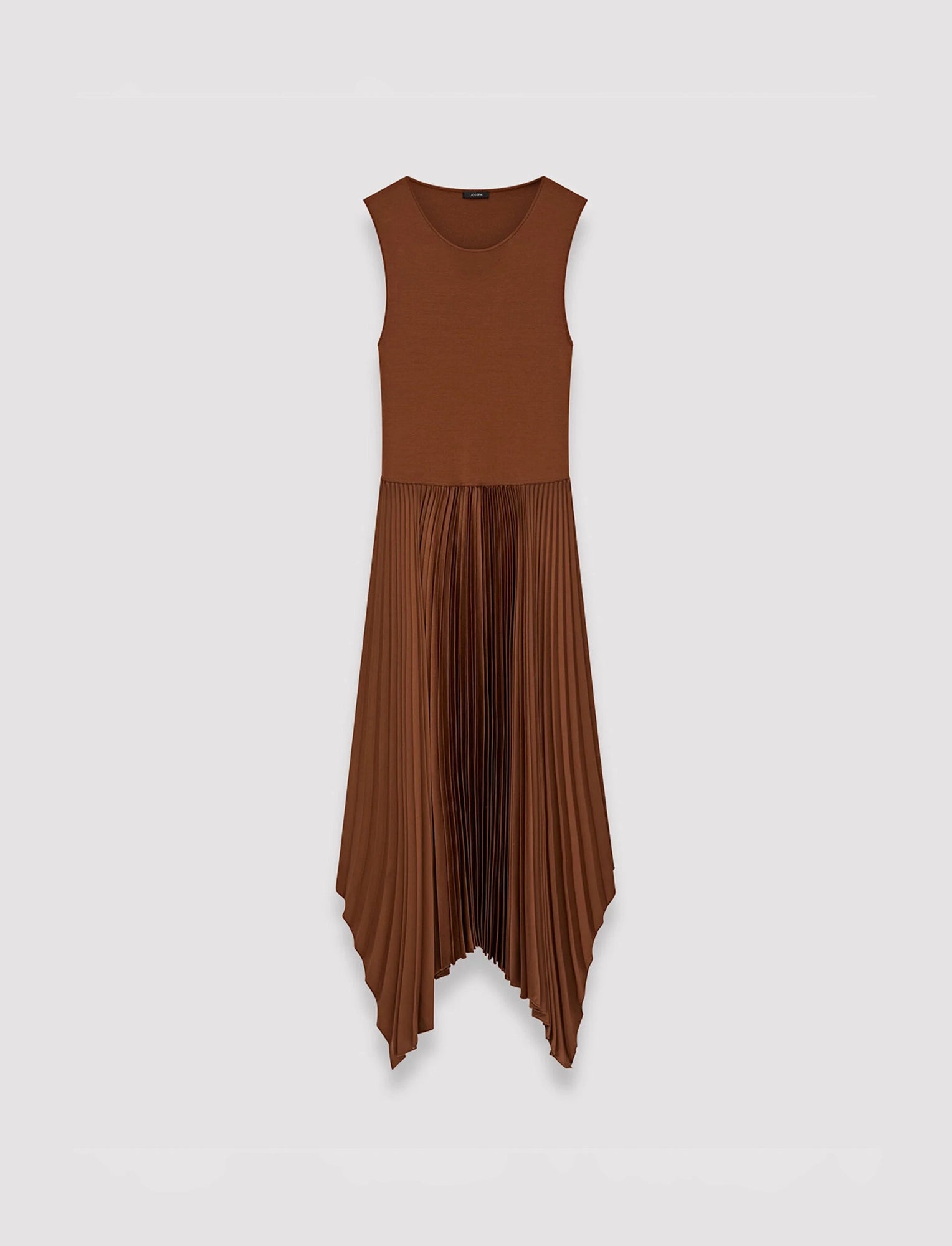 brown-knit-weave-plisse-dera-dress-JOSEPH