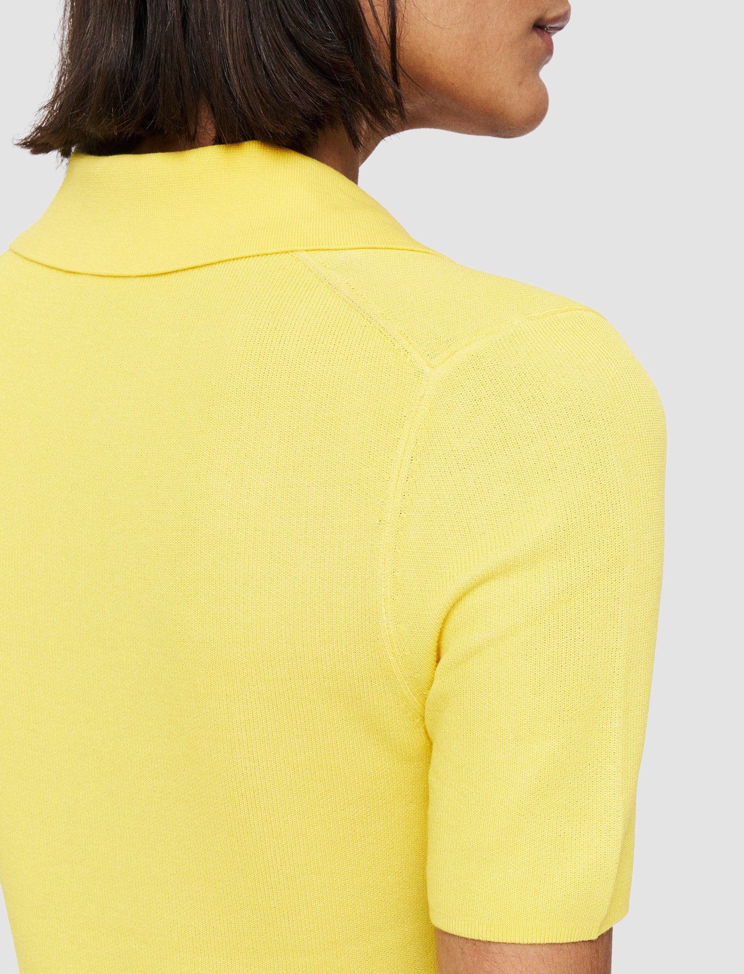 yellow-plated-knit-polo-top-JOSEPH