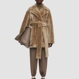 Textured Shearling Clery Coat