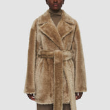 Textured Shearling Clery Coat