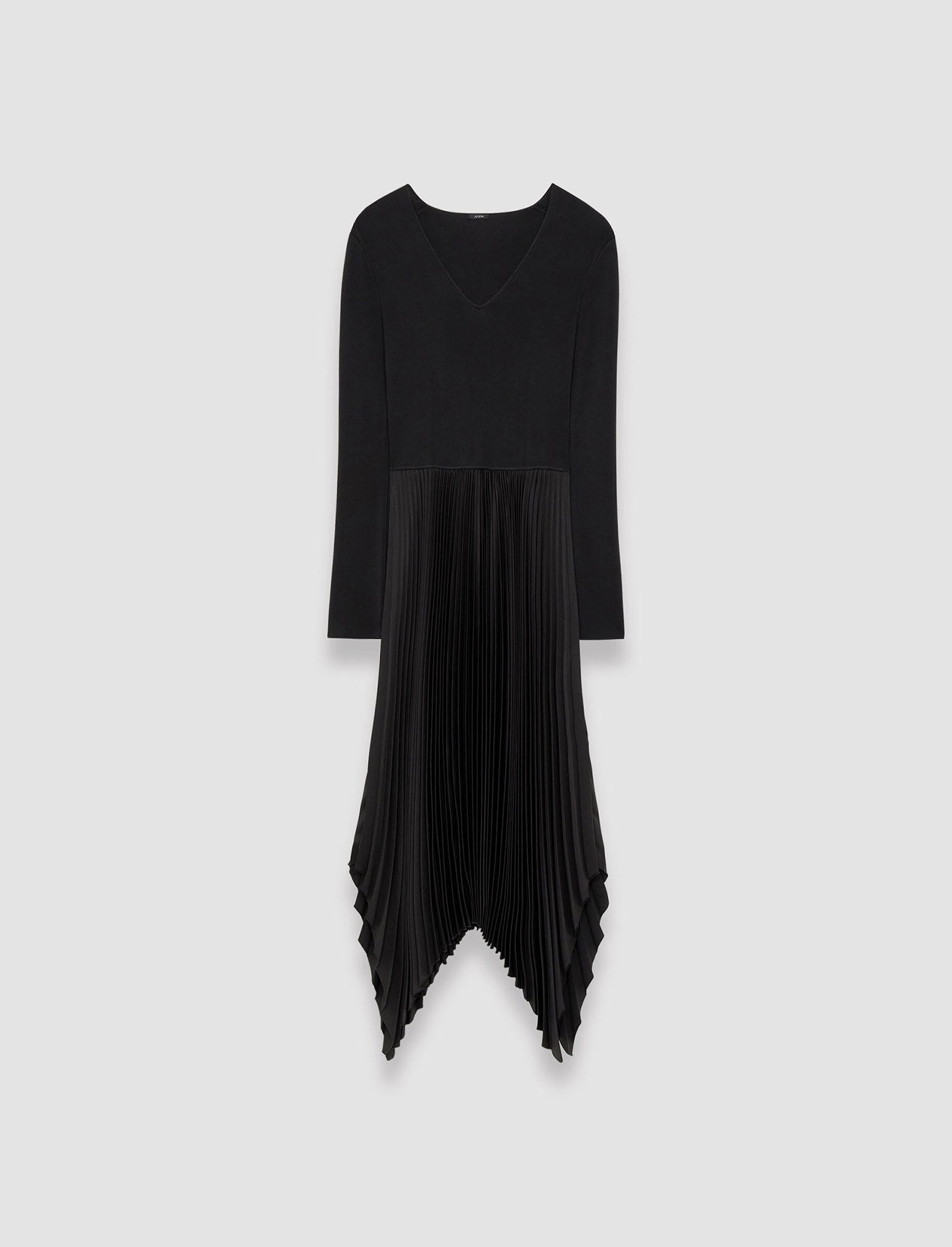 black-knit-weave-plisse-dubois-dress-JOSEPH