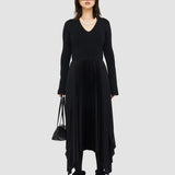 Black Knit Weave Plissé Dubois Dress - Joseph