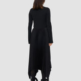 Black Knit Weave Plissé Dubois Dress - Joseph