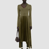 Green Knit Weave Plissé Dubois Dress - Joseph