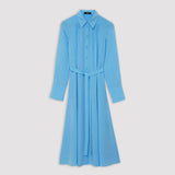 Blue Silk Crepe de Chine Diane Dress - Joseph