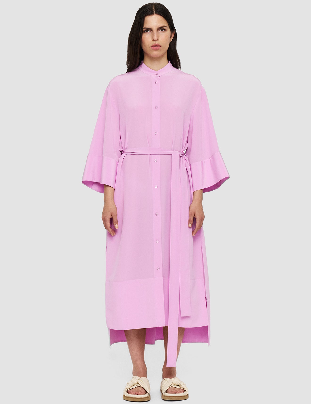 Pink Darius Crepe de Soie Silk Dress - Joseph