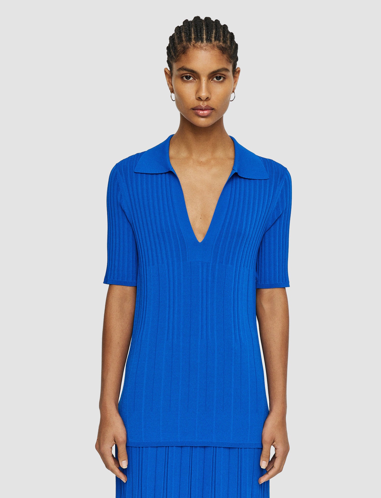 blue-viscose-ribbed-knitted-polo-top-JOSEPH