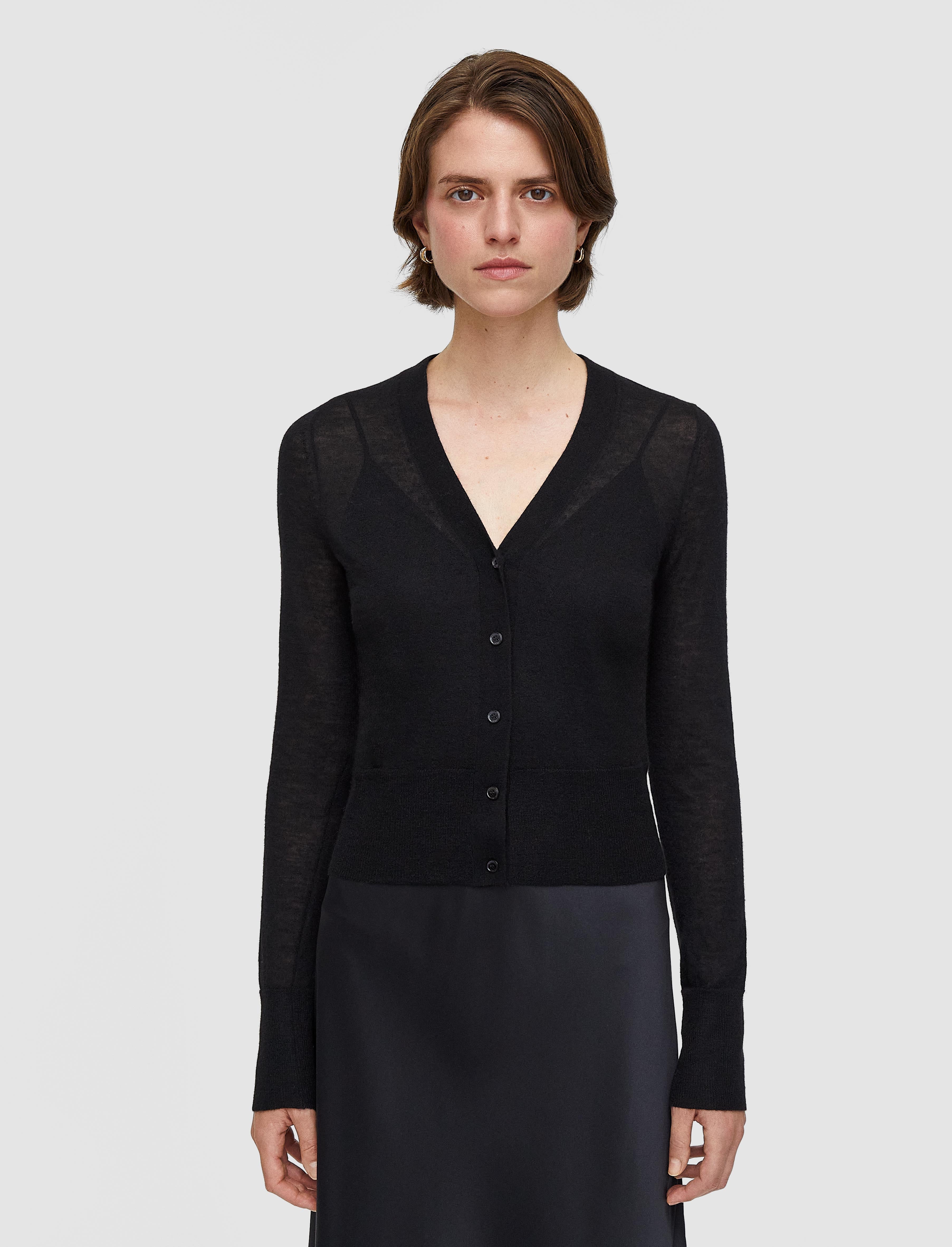 ブラック-cashair-カーディガン-JOSEPH