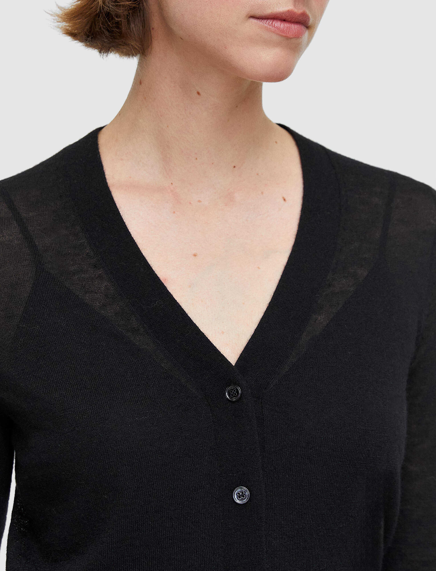 ブラック-cashair-カーディガン-JOSEPH