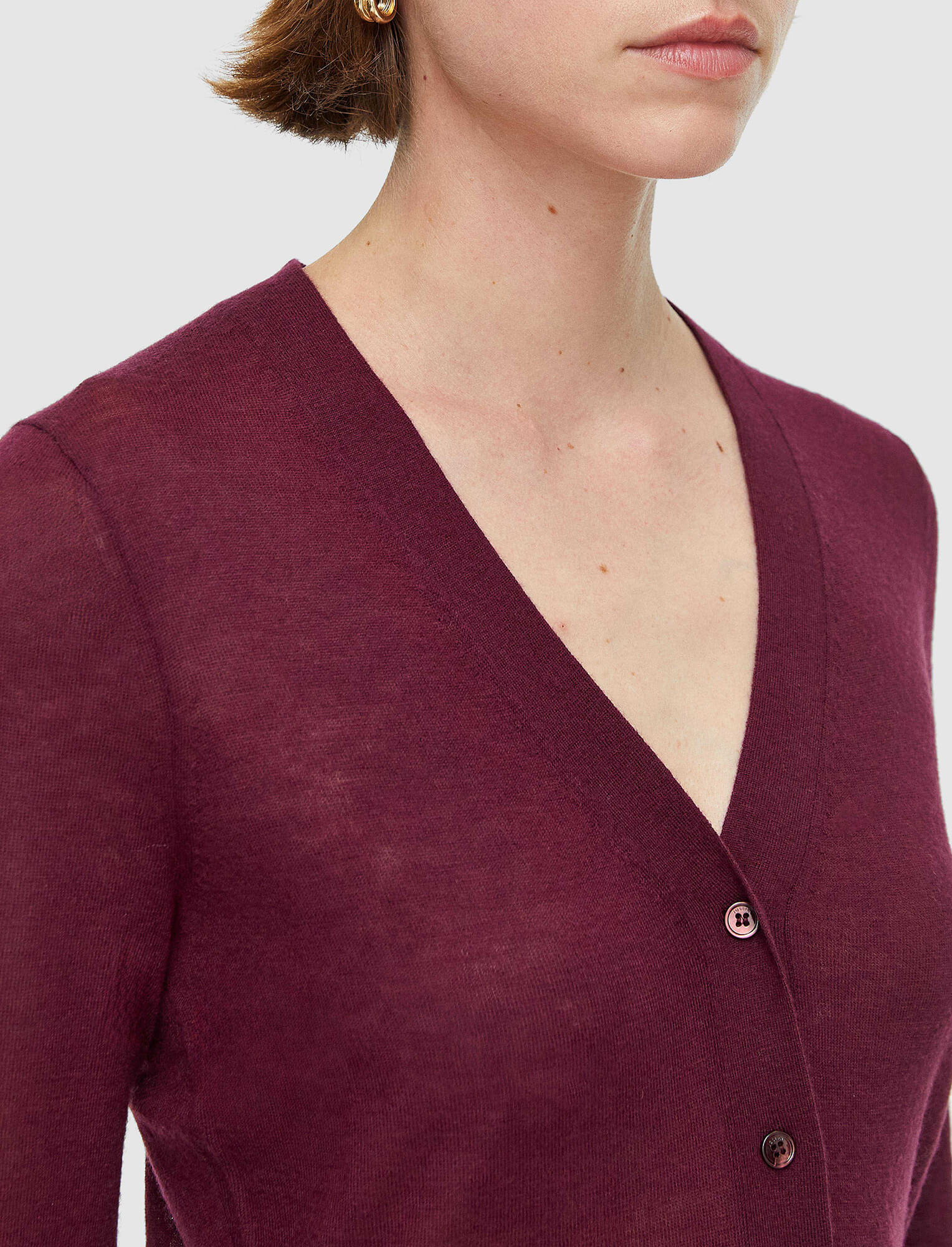 パープル-cashair-カーディガン-JOSEPH