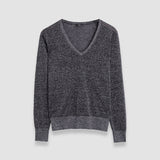 Lurex Knit V Neck Jumper