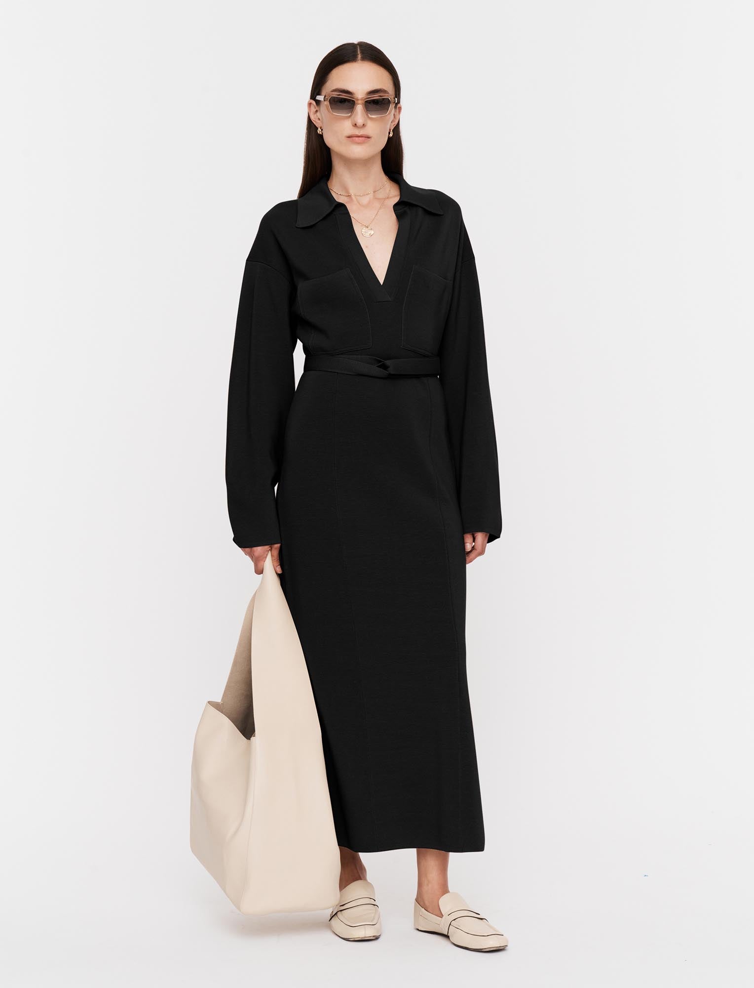 black-milano-knitted-wool-dress-JOSEPH