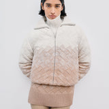 Doudoune en maille effet tressé