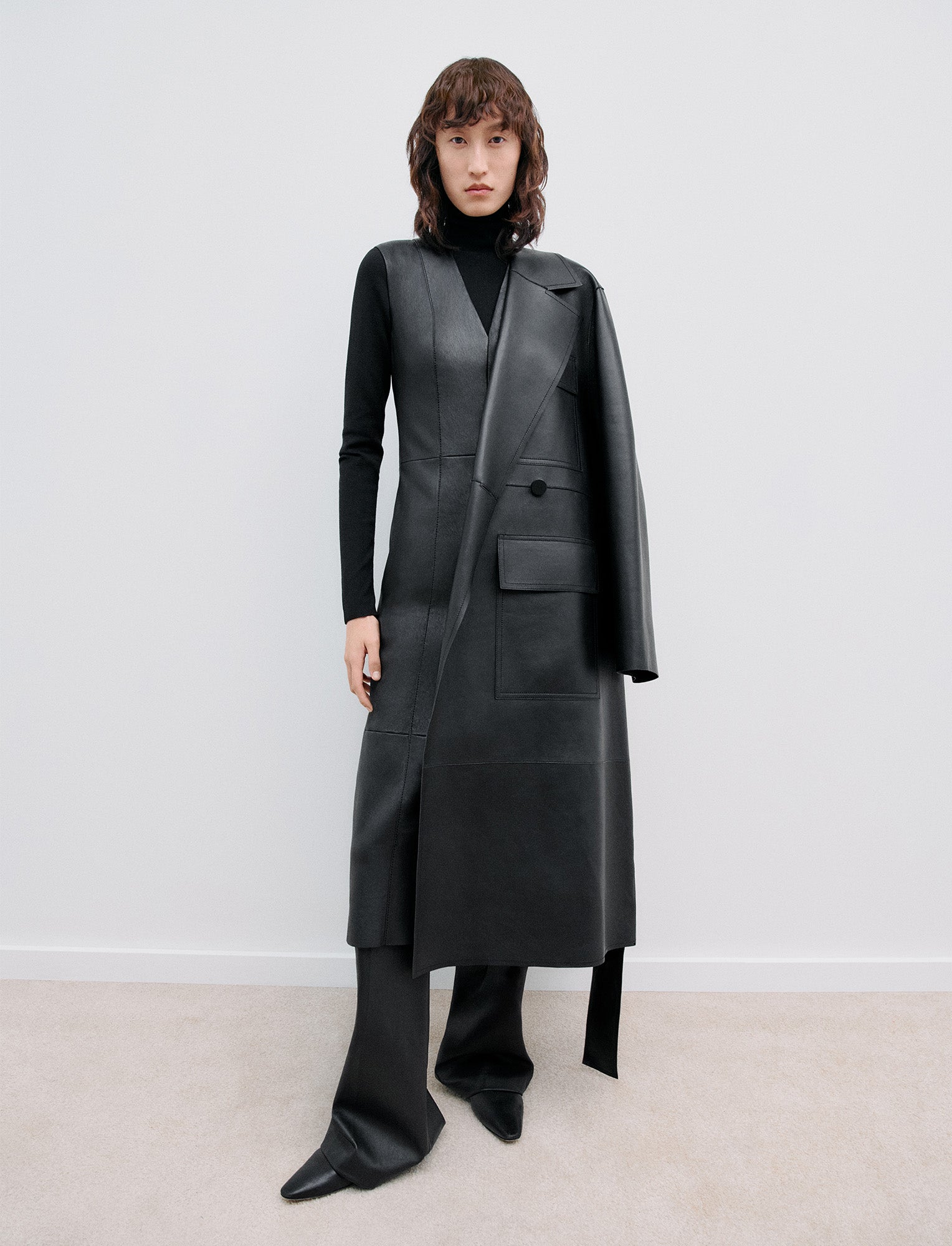 black-kosma-leather-stretch-dress-JOSEPH