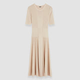 Beige Fine Merino Rib Dress - Joseph