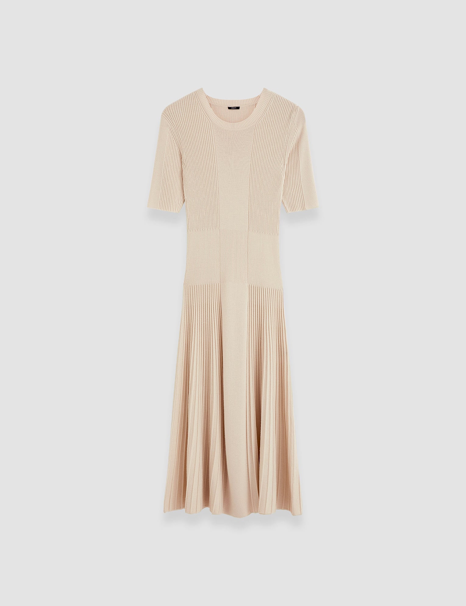 Beige Fine Merino Rib Dress - Joseph