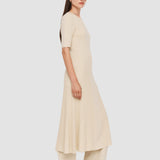 Beige Fine Merino Rib Dress - Joseph