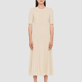 Beige Fine Merino Rib Dress - Joseph