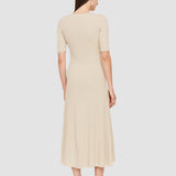 Beige Fine Merino Rib Dress - Joseph