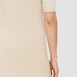 Beige Fine Merino Rib Dress - Joseph