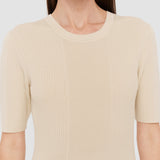 Beige Fine Merino Rib Dress - Joseph