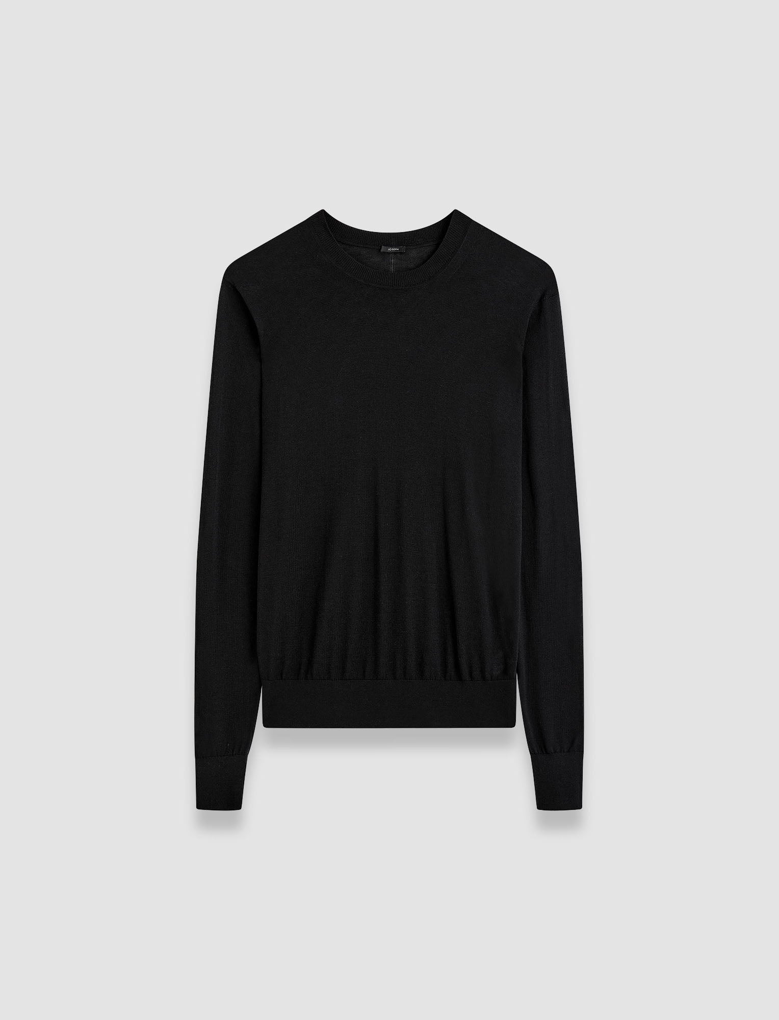 black-superfine-cotton-silk-round-neck-jumper-JOSEPH