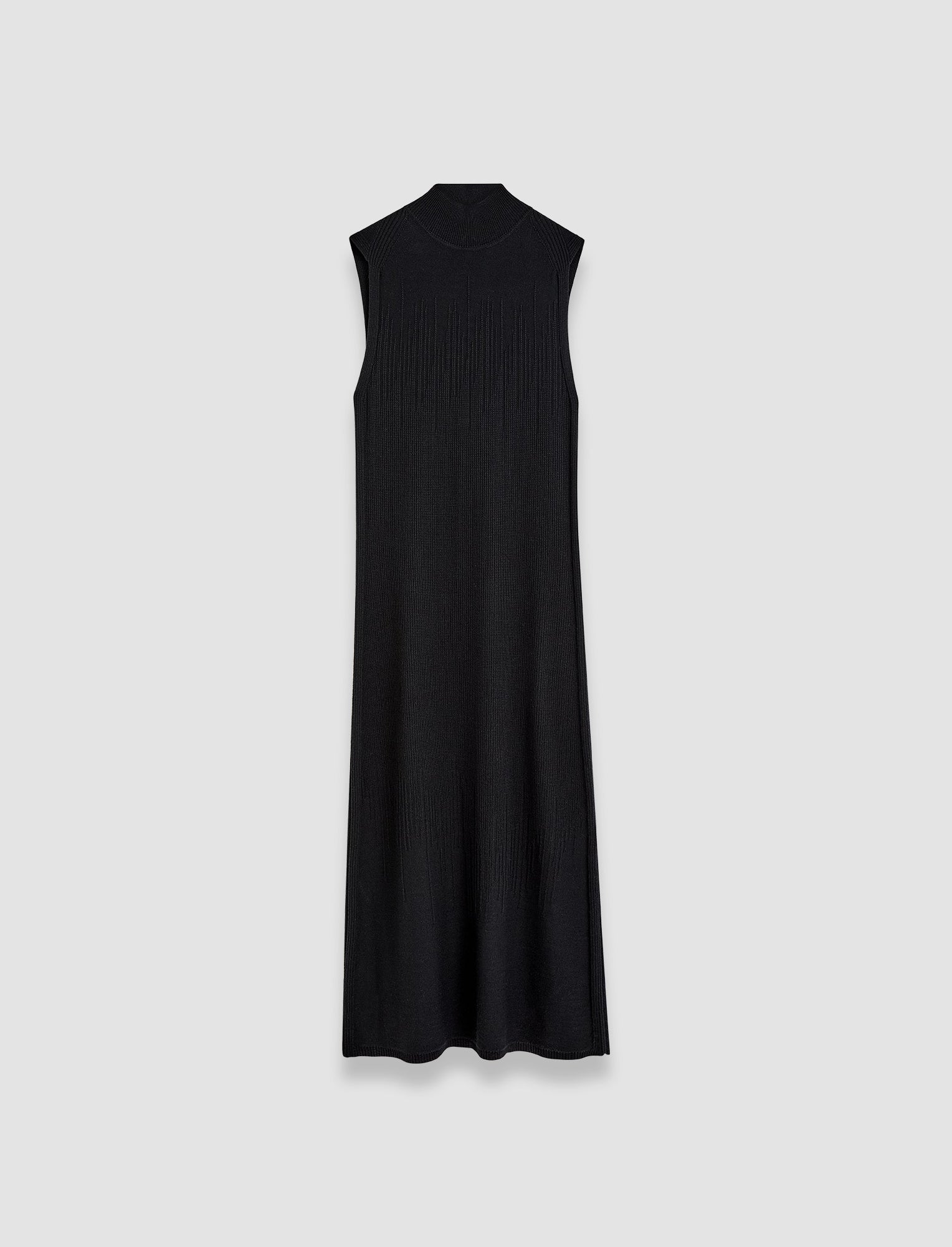 Gradient Stitch High Neck Dress in Black | JOSEPH US