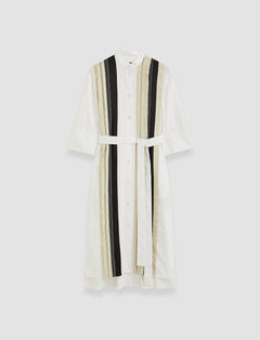 White Mederic Poplin Colour Block Dress - Joseph