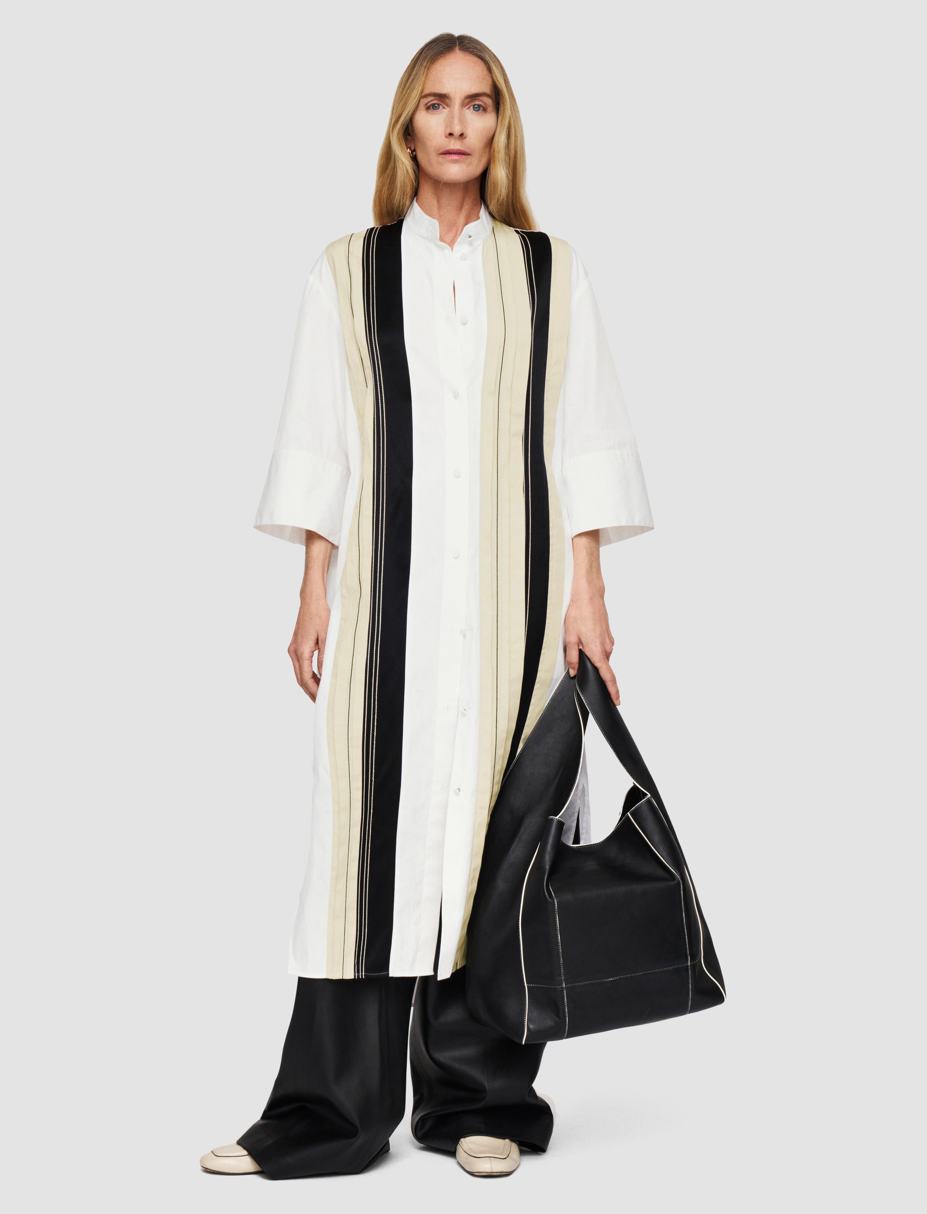 blanc-robe-mederic-en-popeline-effet-color-block-JOSEPH