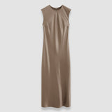 Grey Garnier Silk Satin Dress - Joseph