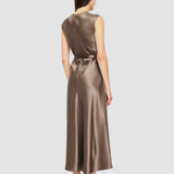 Grey Garnier Silk Satin Dress - Joseph