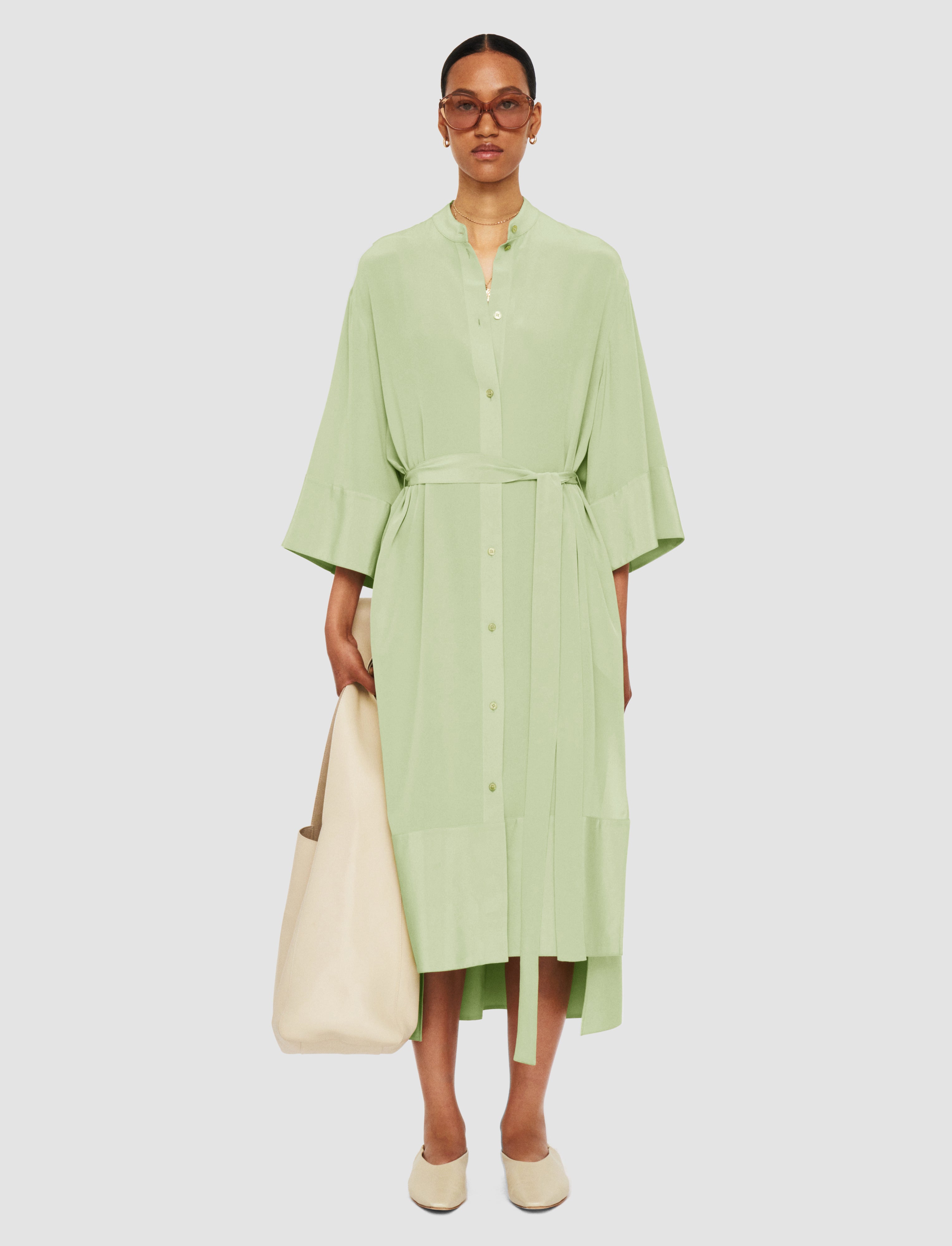 green-darius-crepe-de-soie-silk-dress-JOSEPH