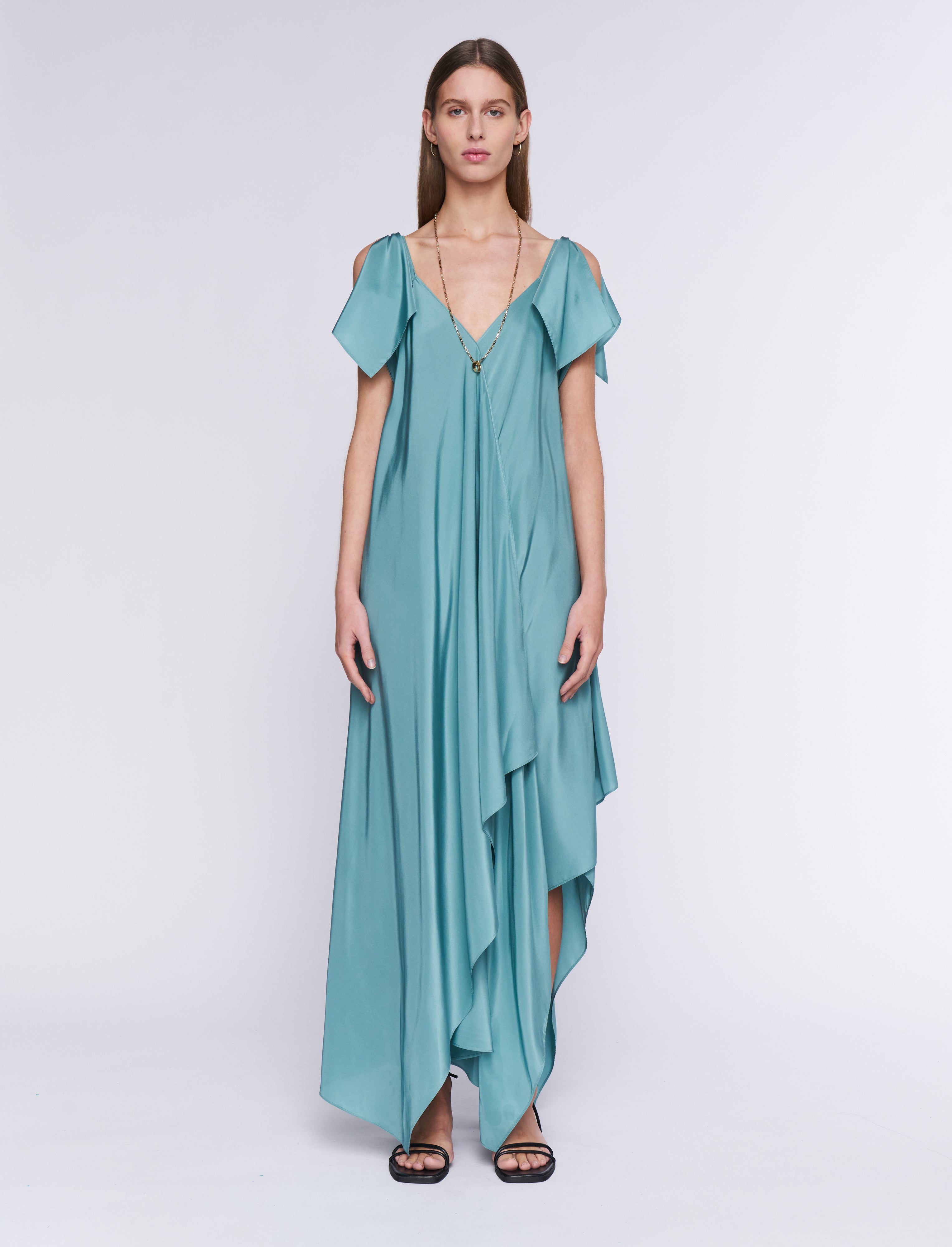 blue-plumet-habotai-silk-dress-JOSEPH