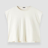 Cotton Poplin Jersey Round Neck T-Shirt
