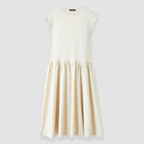 Robe en popeline de coton et jersey