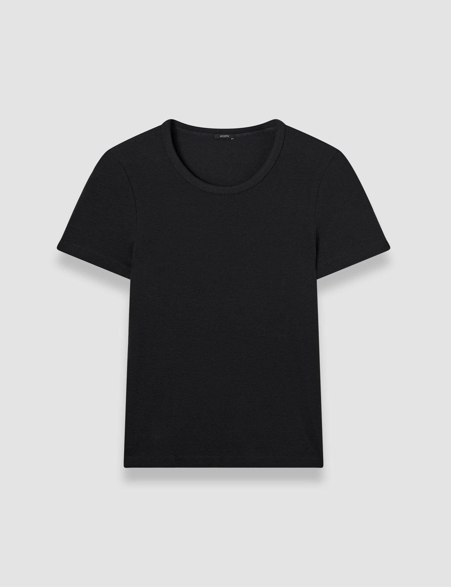 Black Jersey Rib T-Shirt - Joseph