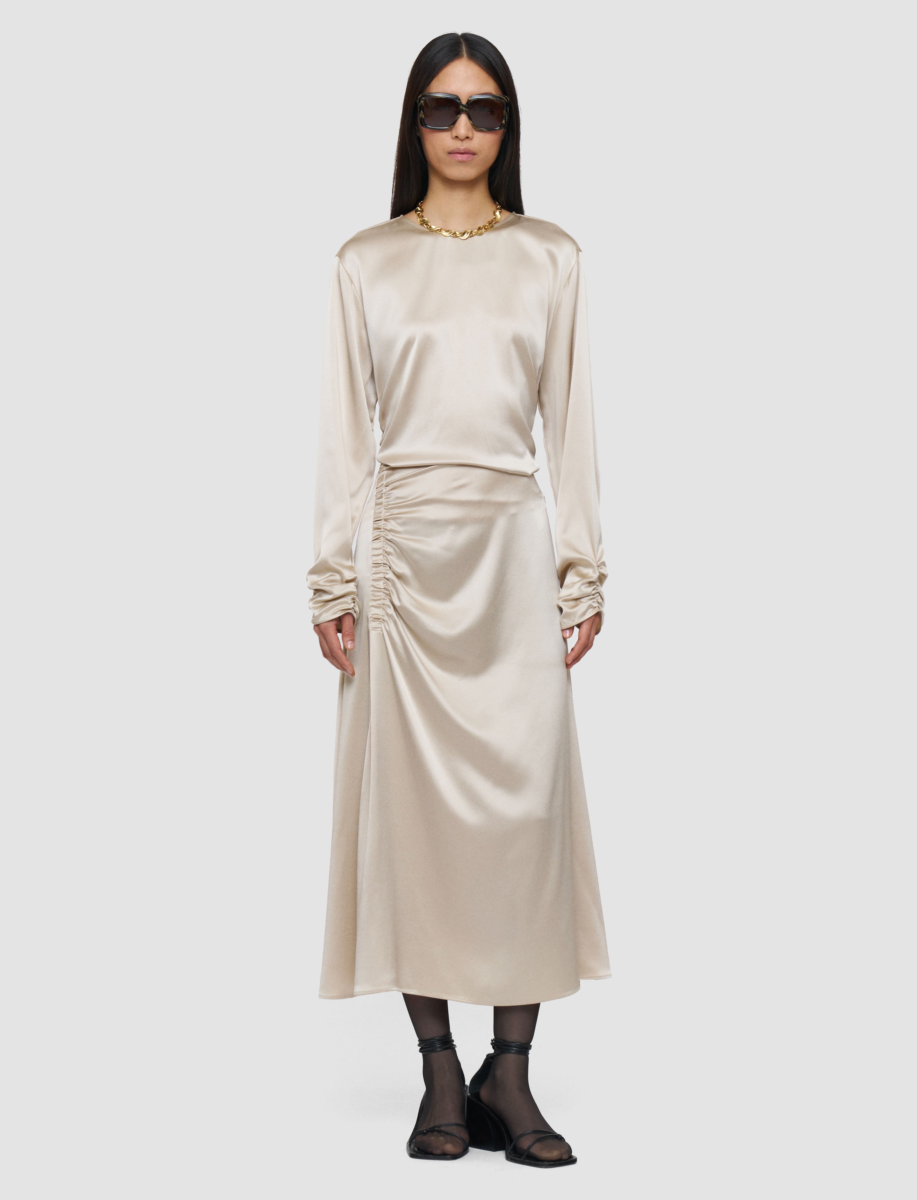 beige-andrea-ruched-silk-satin-skirt-JOSEPH