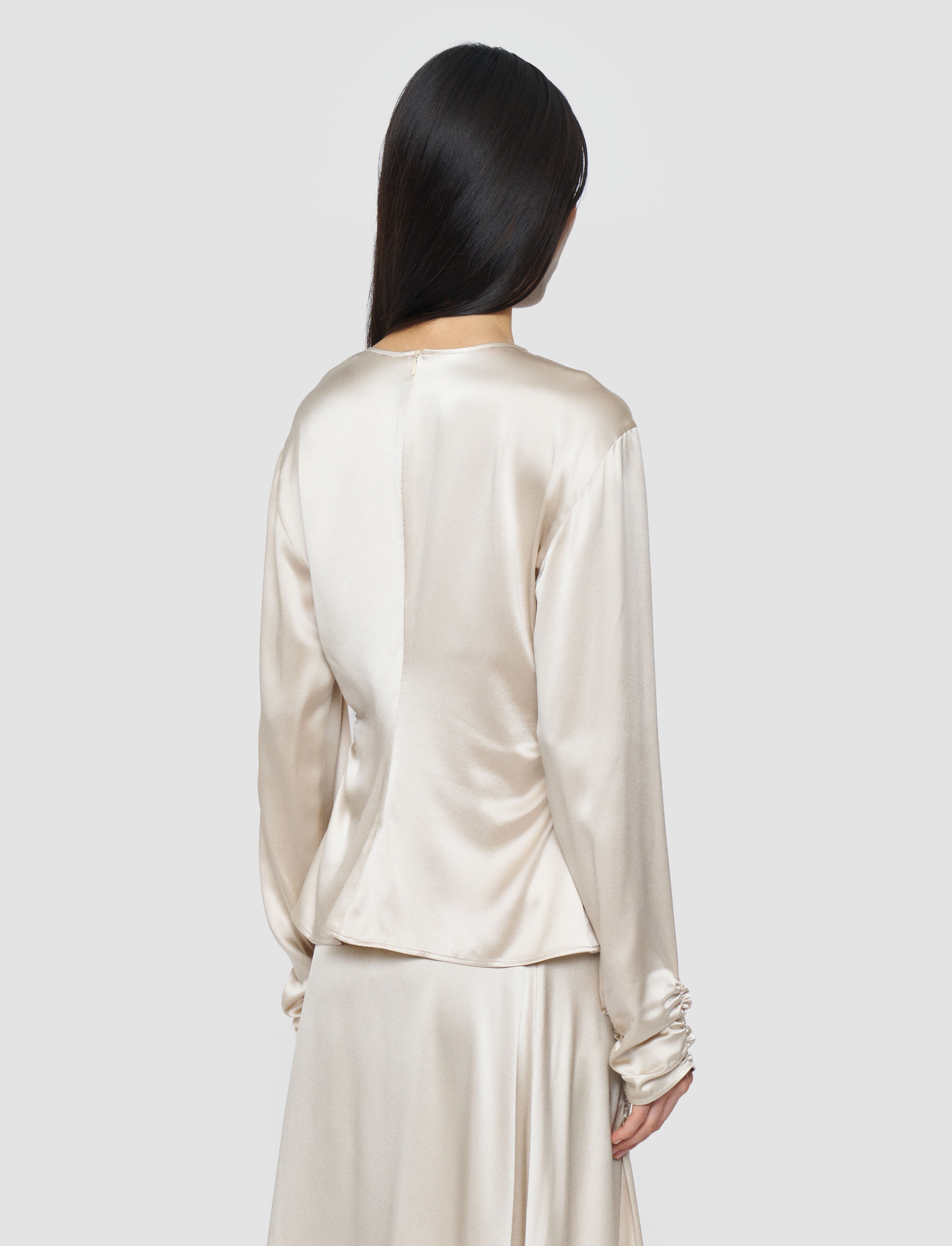 beige-anna-ruched-silk-satin-blouse-JOSEPH