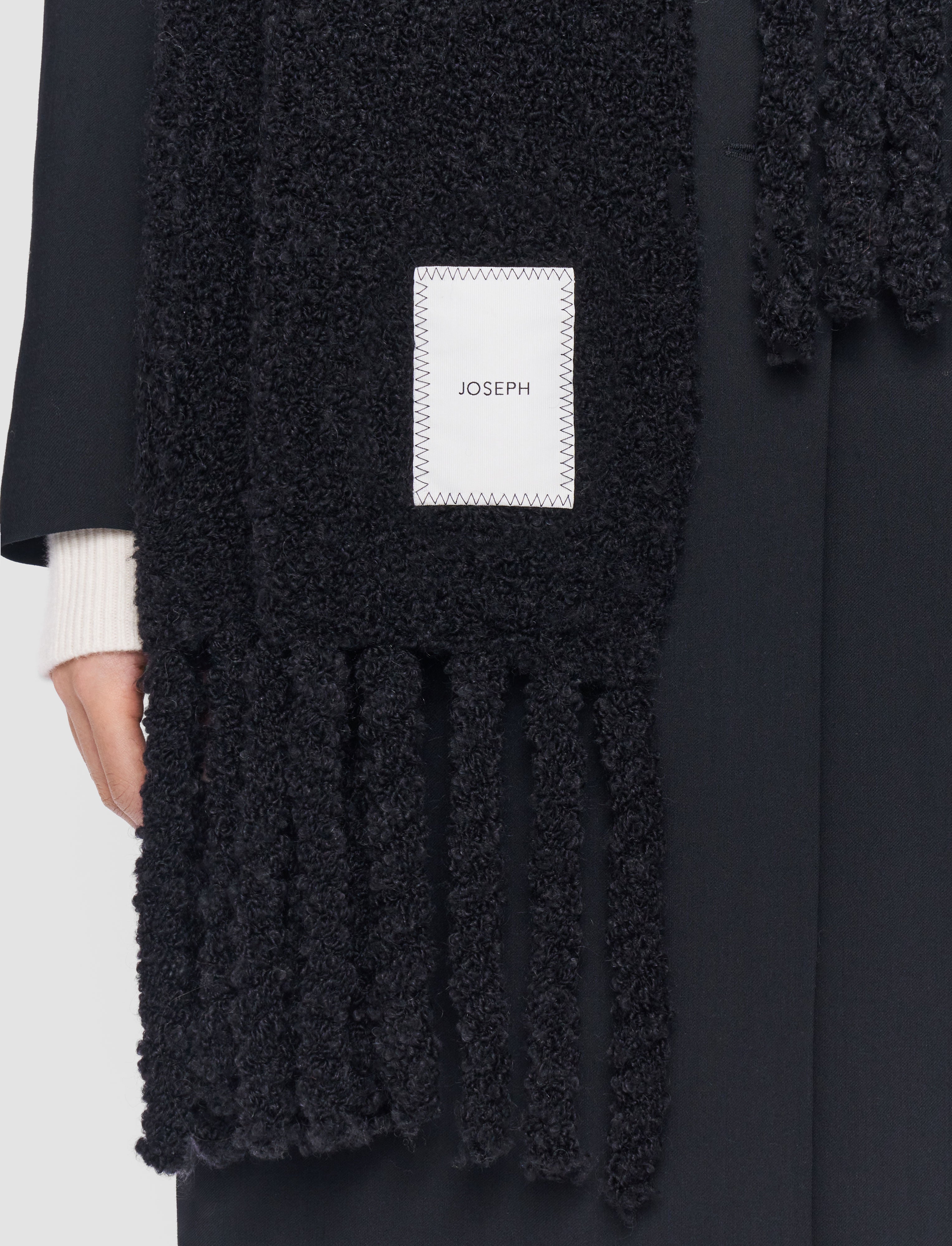 black-boucle-knit-scarf-JOSEPH