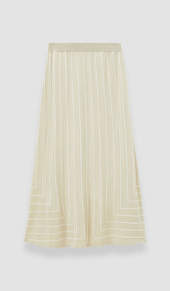 Beige Geometric Jacquard Silk Blend Skirt - Joseph