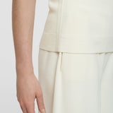 White Viscose Knit Stretch Vest Top - Joseph