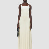 White Viscose Knit Stretch Dress - Joseph