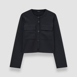 Black Viscose Knit Stretch Cardigan Jacket - Joseph