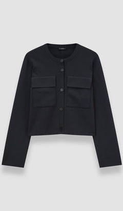 Black Viscose Knit Stretch Cardigan Jacket - Joseph