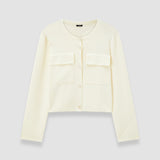 White Viscose Knit Stretch Cardigan Jacket - Joseph