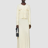 White Viscose Knit Stretch Cardigan Jacket - Joseph