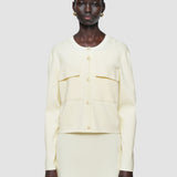 White Viscose Knit Stretch Cardigan Jacket - Joseph